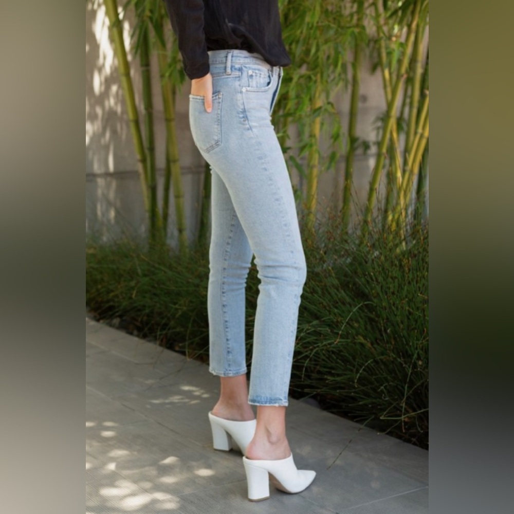 Agolde Toni Mid Rise new Straight in Daylight Jeans Sz 25